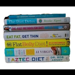 Lot Of 7 Health Diet Weight Loss Fat Burning Books 6 HC W/Dust Jackets + 1 PB